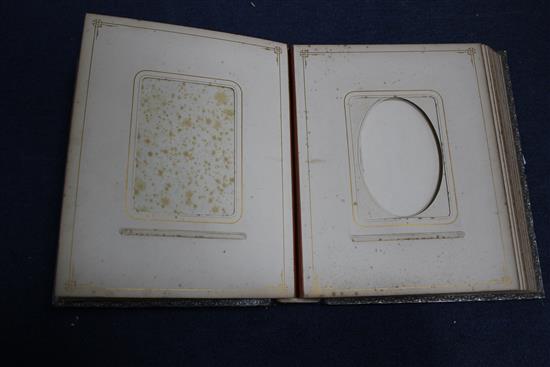 A Victorian morocco bound photograph album, 11.5 x 9.5in.